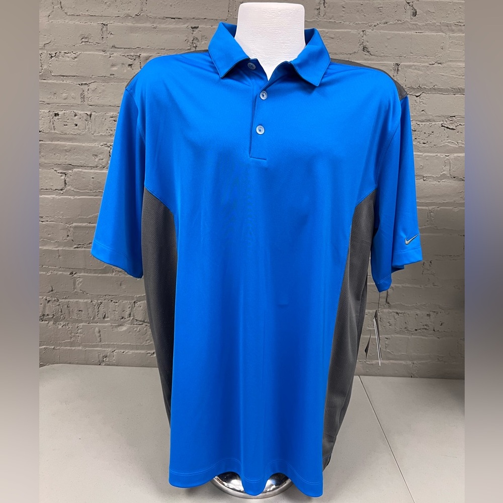 Nike Blue and Gray Polo Shirt NWT